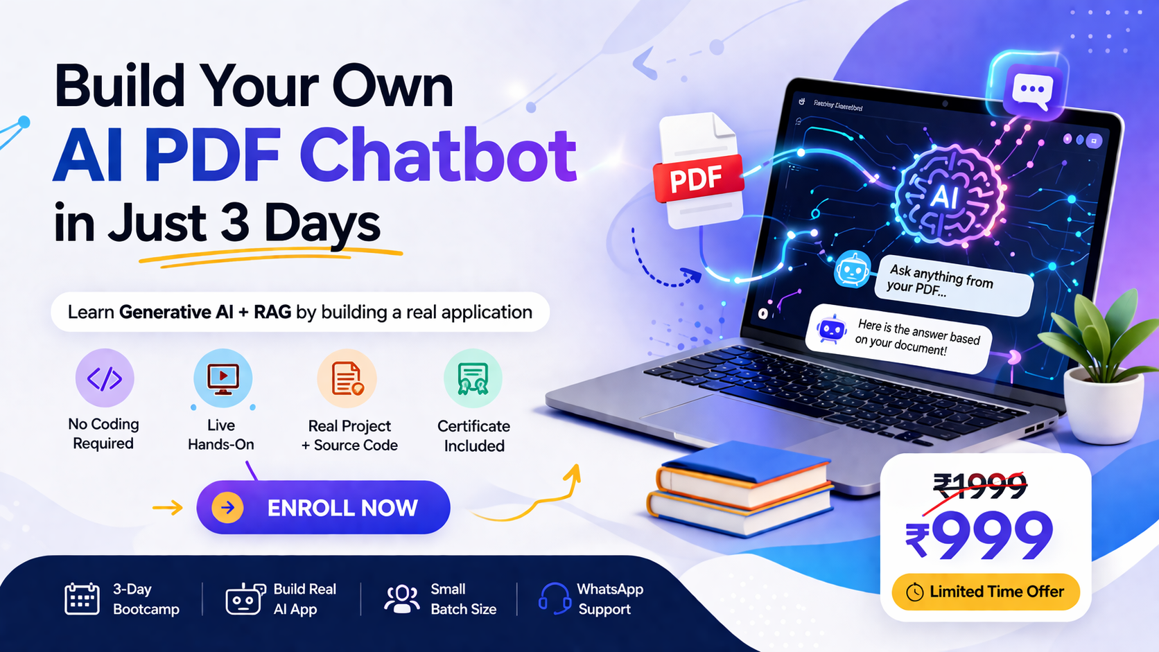 Build AI PDF Chatbot in 3 Days – Generative AI Bootcamp with RAG Project